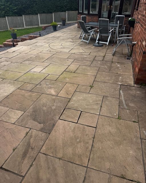 Sandstone patio cleaning